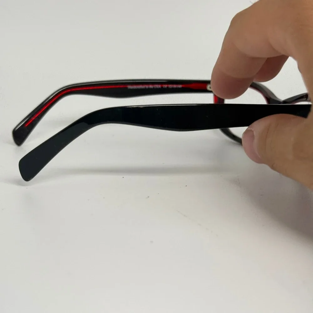 Frieze Frames Roosevelt Black Red Cat Eye Eyeglasses Handcrafted USA 52-18-140